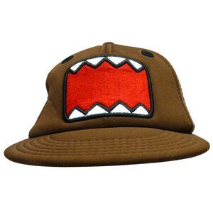 Domo 2012 Brown Mesh Trucker Hat With Embroidered Face Adjustable Snapback Cap F